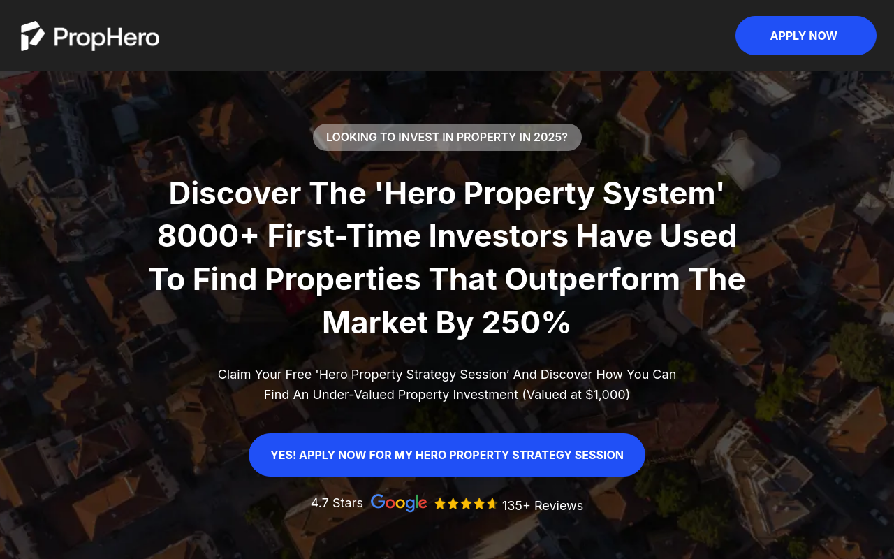 Screenshot of get.prophero.com.au