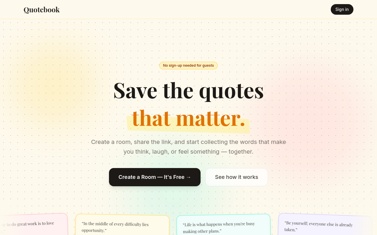 Screenshot of quotebooks.net
